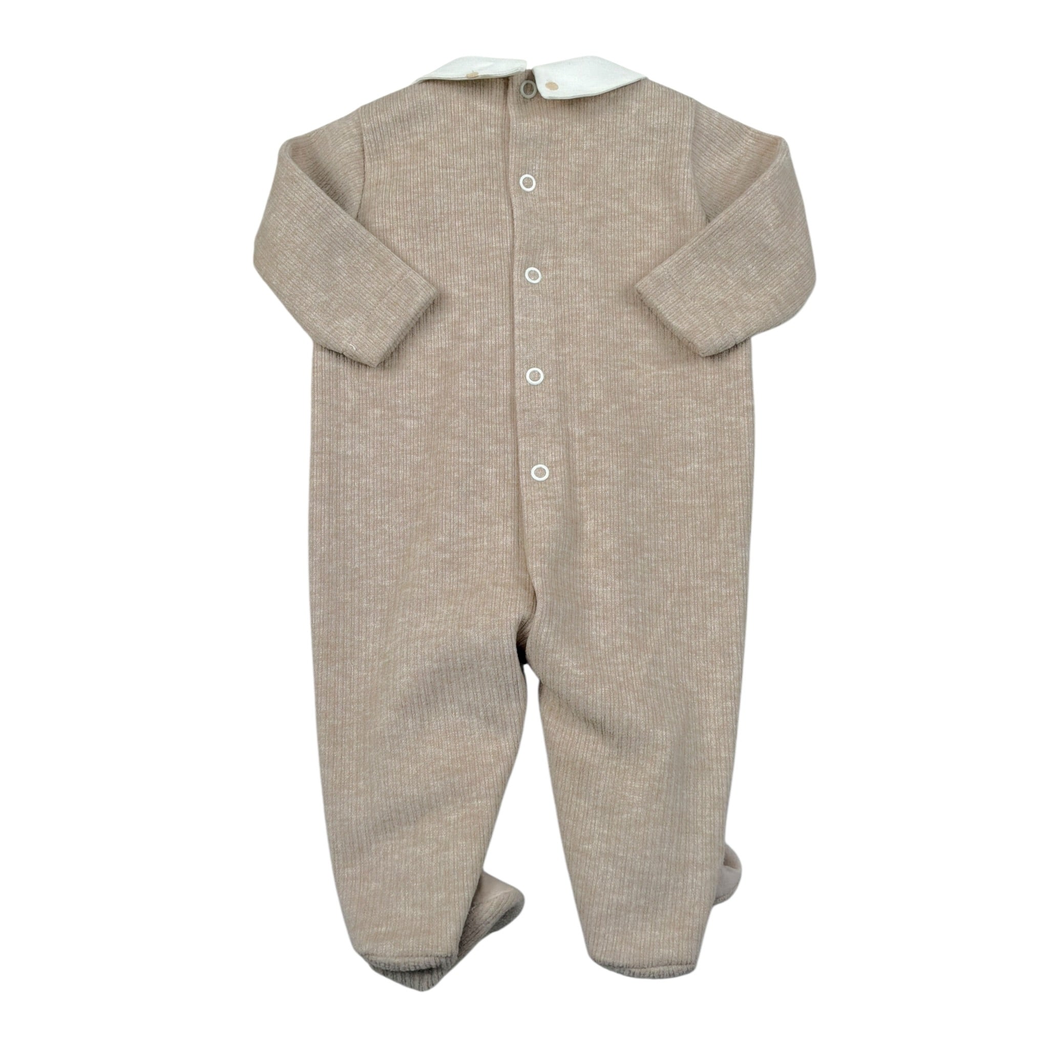 I Delfi Tutina tinta unita con Colletto Beige per Neonato 24A4320 BEIGE I DELFI 
