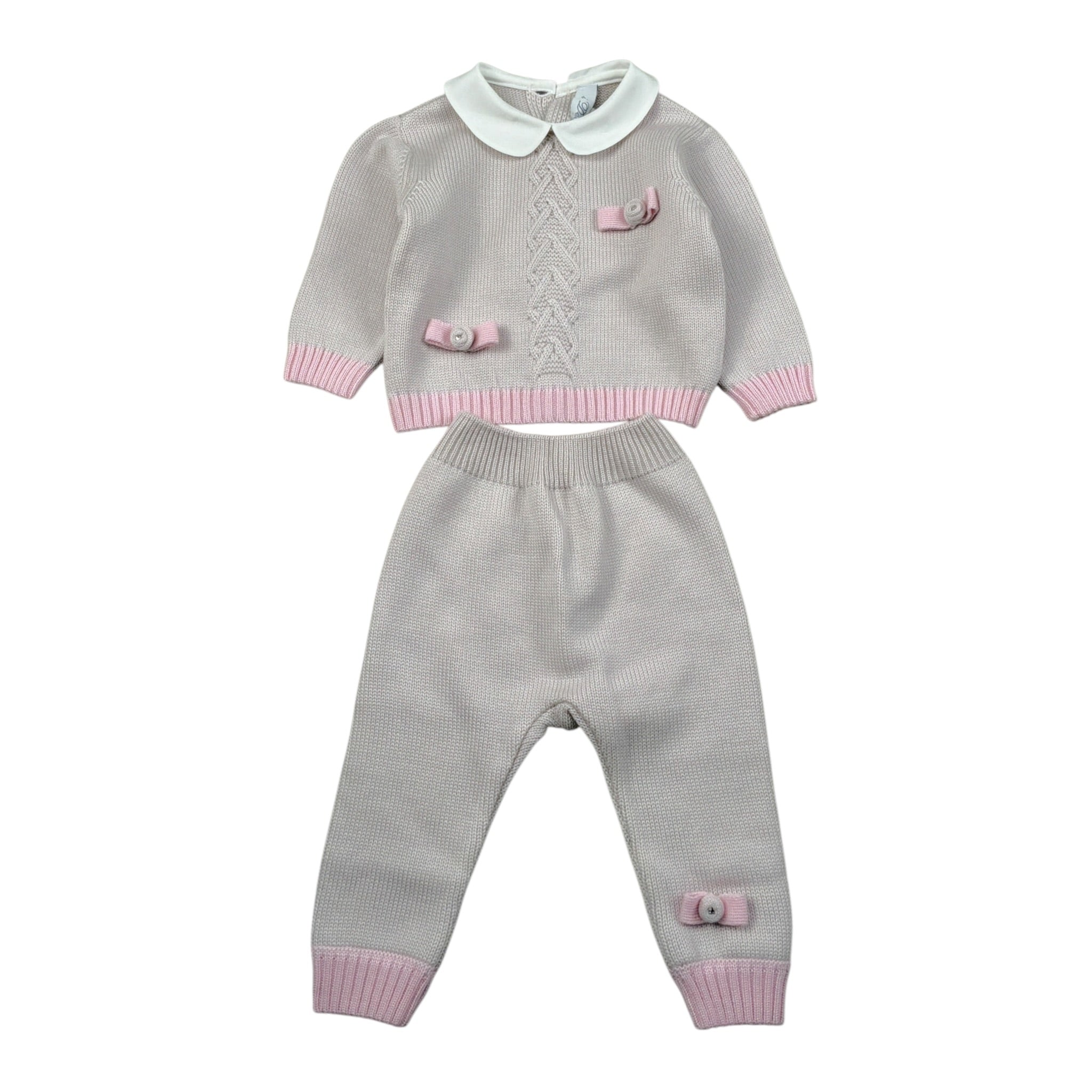 I Delfi Completo 2Pz Pantalone-Maglia tinta unita Beige per Neonata 25A6221 BEIGE I DELFI 