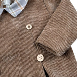 I Delfi Tutina tinta unita con Finti Bottoni Marrone per Neonato 25A6348 MARRONE I DELFI 