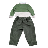 I Delfi Completo 3 Pezzi Maglia-Camicia-Pantalone Verde per Neonato 25A6362B VERDE I DELFI 