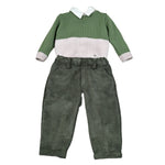 I Delfi Completo 3 Pezzi Maglia-Camicia-Pantalone Verde per Neonato 25A6362B VERDE I DELFI 