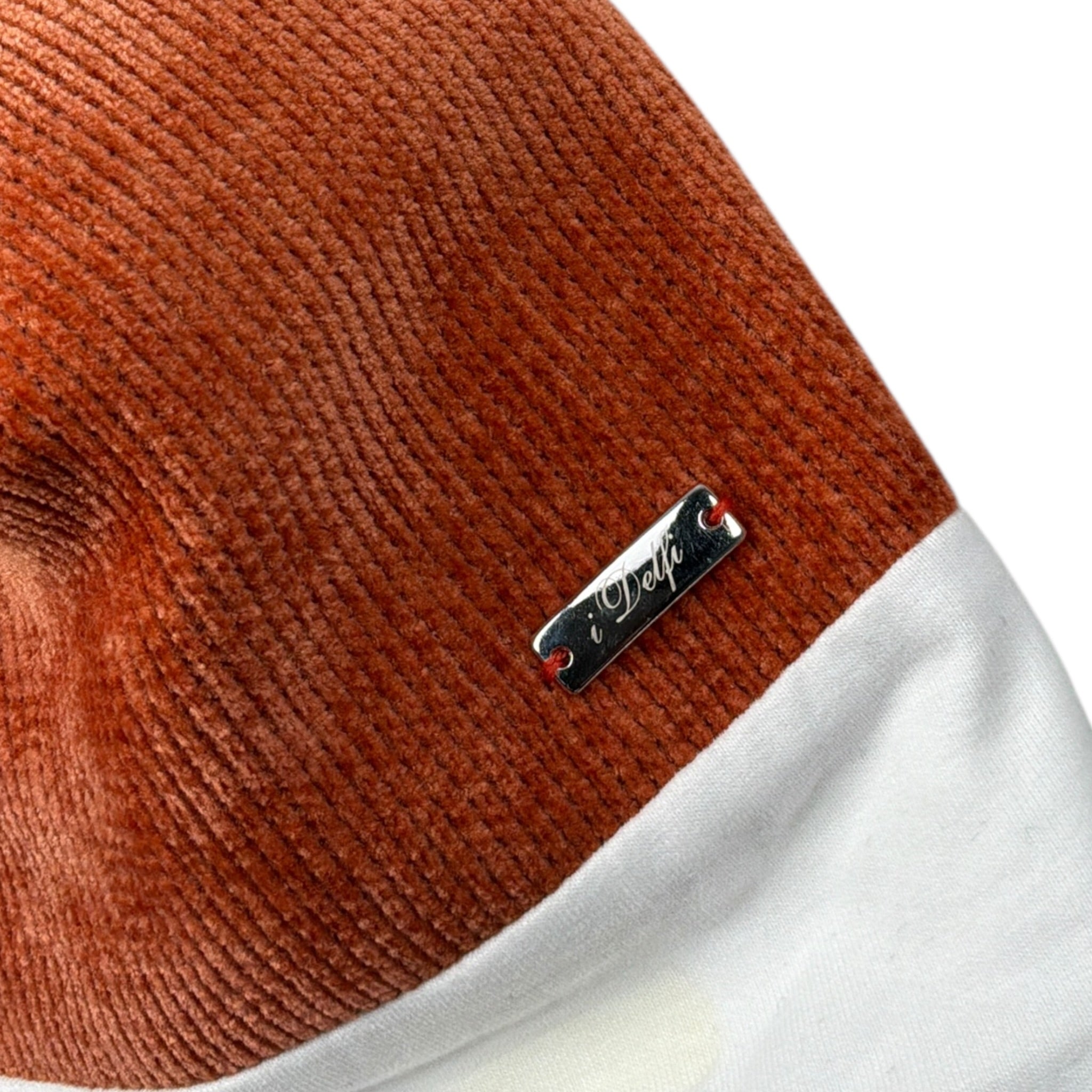 I Delfi Cappello tinta unita con Pon Pon Ruggine per Neonato 25A6383 RUGGINE I DELFI 