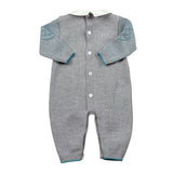I Delfi Tutina tinta unita con Colletto Grigio per Neonato 25A6460 GRIGIO I DELFI 