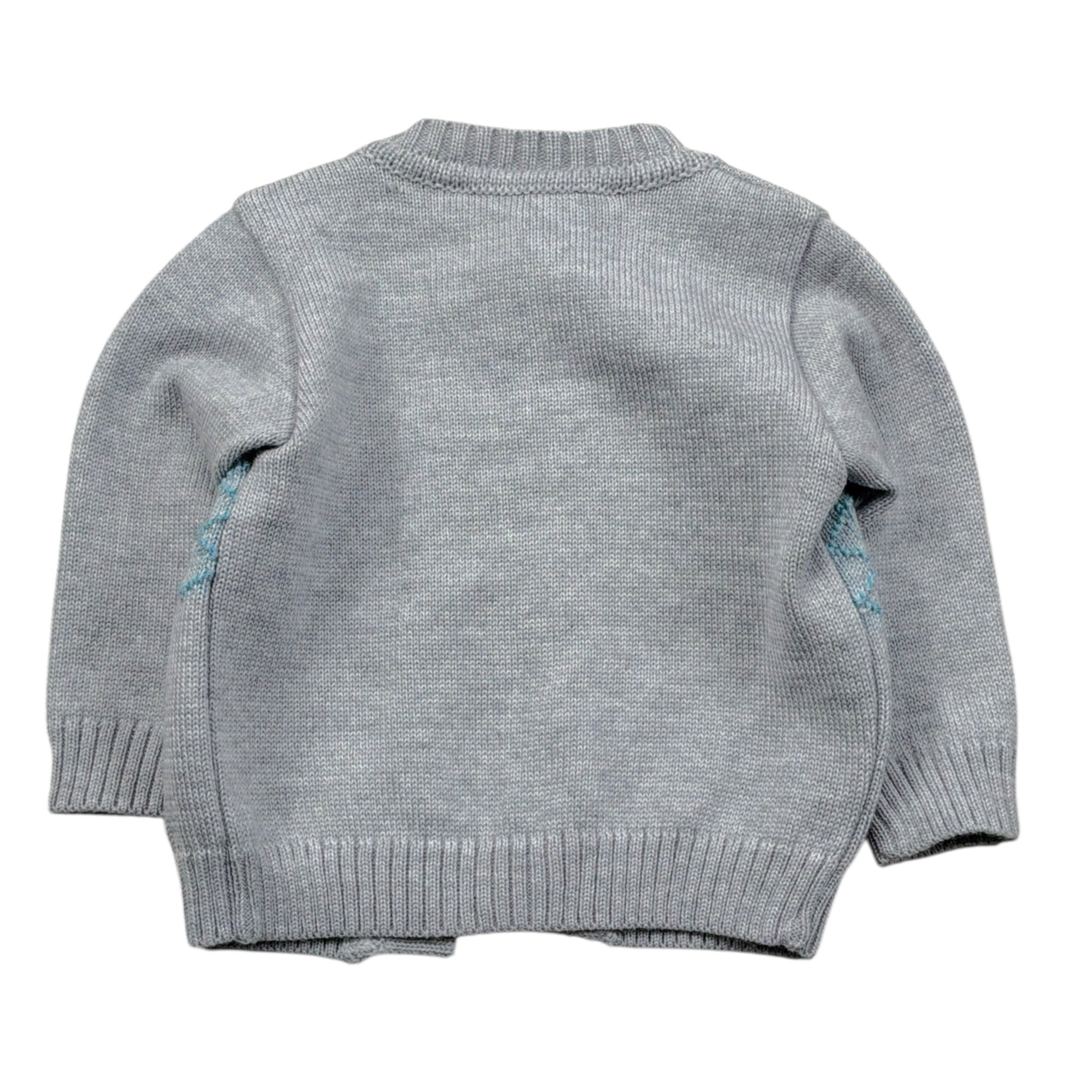 I Delfi Cardigan tinta unita con Ricami Grigio per Neonato 25A6467 GRIGIO I DELFI 