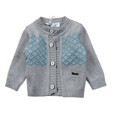I Delfi Cardigan tinta unita con Ricami Grigio per Neonato 25A6467 GRIGIO I DELFI 