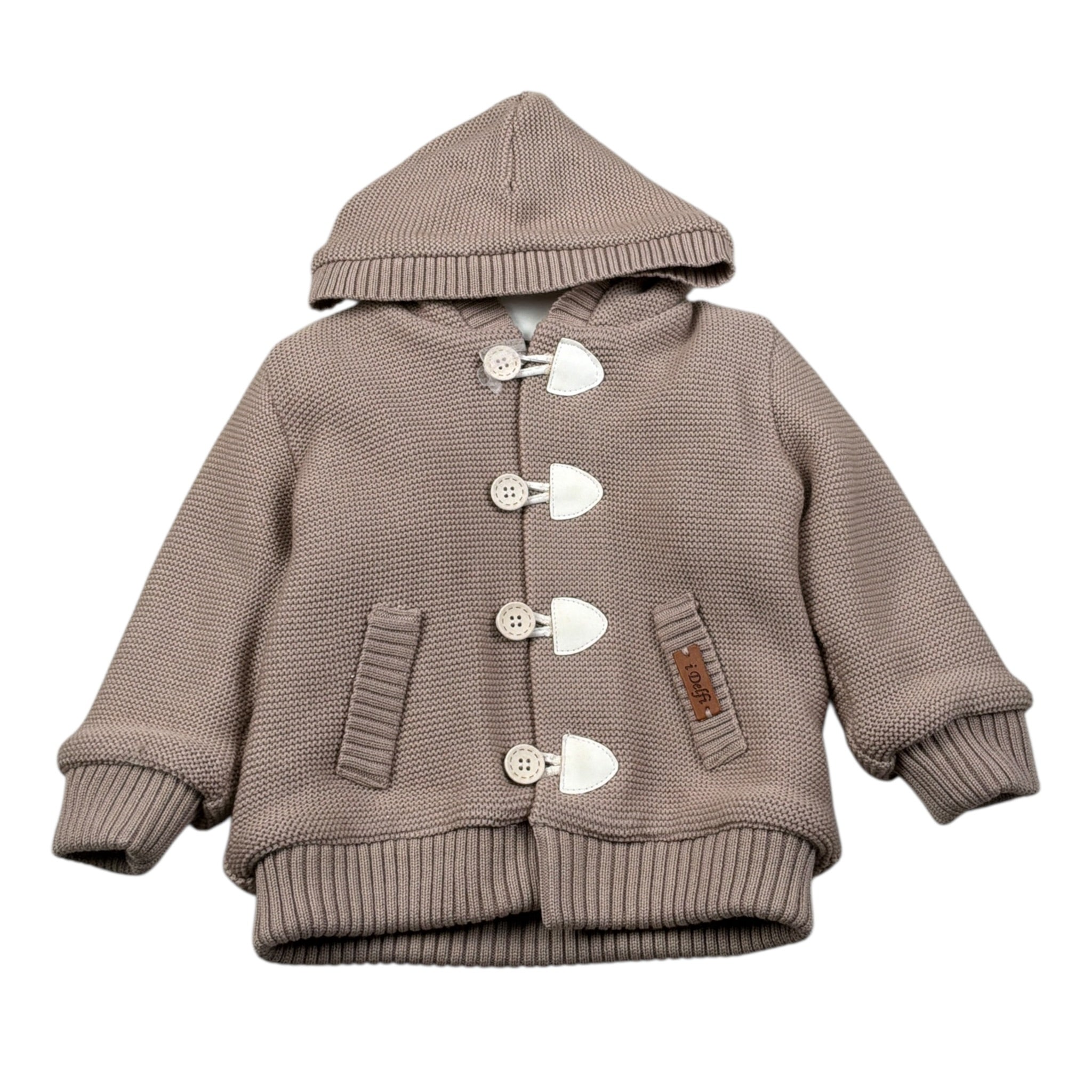 I Delfi Cappotto tinta unita con Cappuccio Beige per Neonato 25A6507 BEIGE I DELFI 