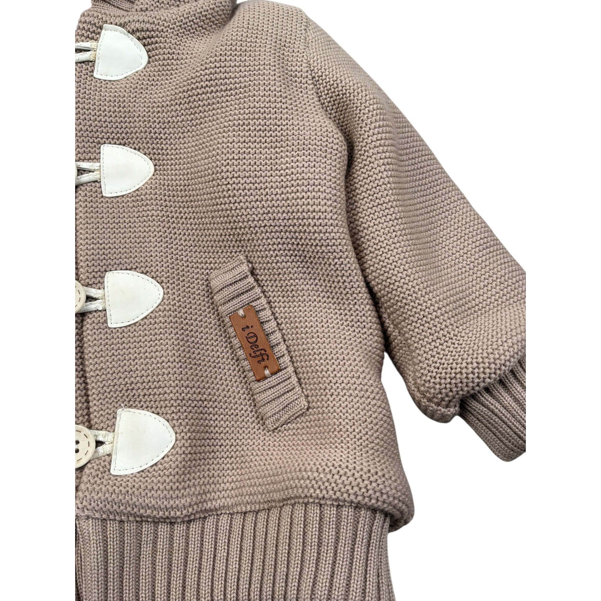 I Delfi Cappotto tinta unita con Cappuccio Beige per Neonato 25A6507 BEIGE I DELFI 