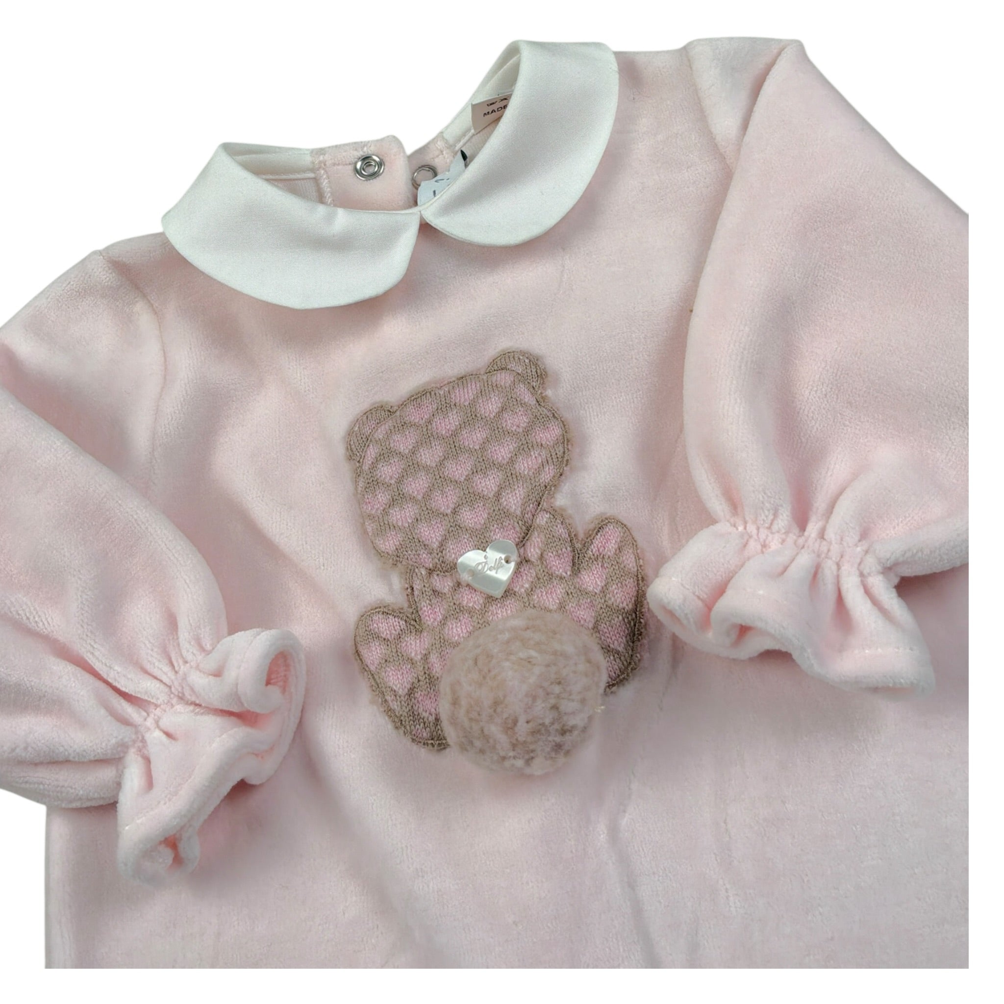 I Delfi Tutina tinta unita In Ciniglia Rosa per Neonata FITIT ROSA I DELFI 