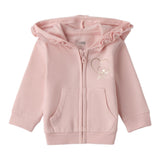 I Do Felpa tinta unita con Cappuccio E Zip Rosa per Neonata 4F077 ROSA I DO 