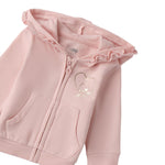 I Do Felpa tinta unita con Cappuccio E Zip Rosa per Neonata 4F077 ROSA I DO 