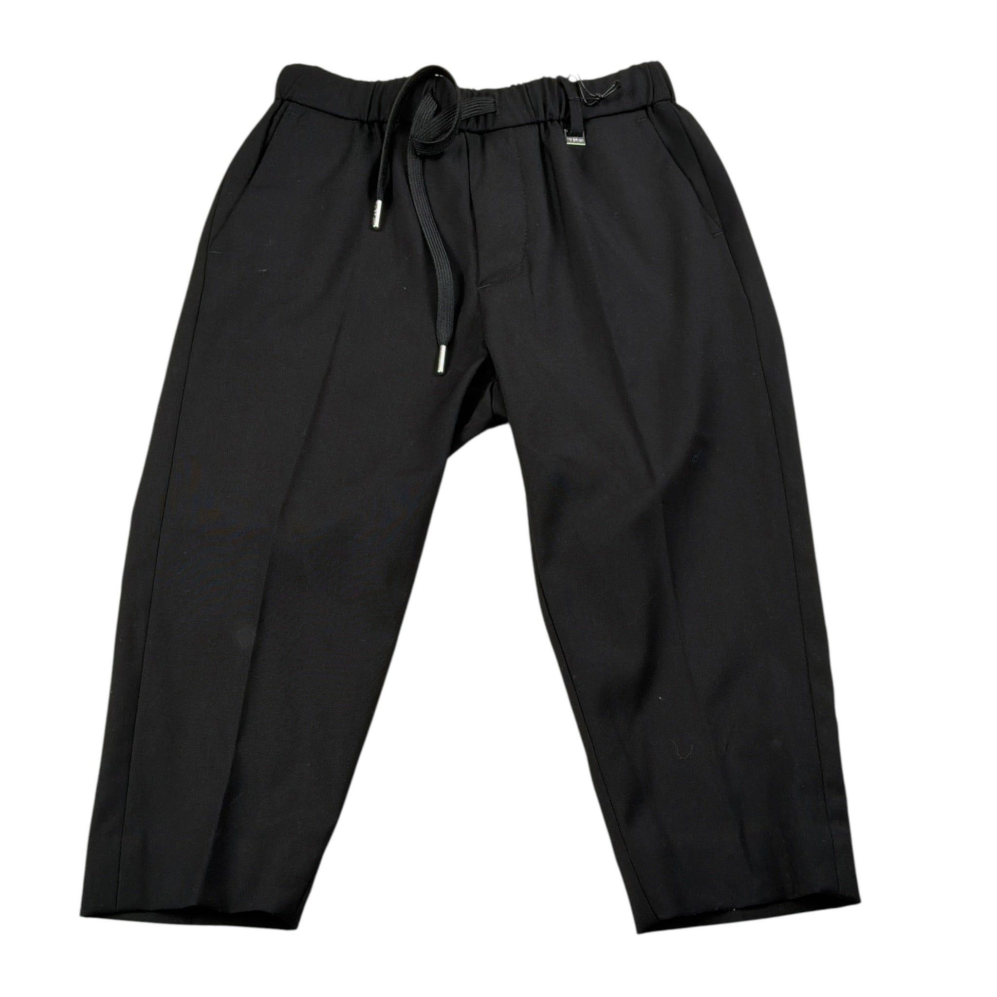 I'M Brian Pantalone tinta unita con Elastico In Vita Nero per Neonato PA3269J NERO I'M BRIAN 