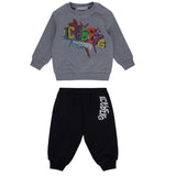 Iceberg Completo 2Pz Felpa-Pantalone con Stampa Grigio/Nero per Neonato CFICE6305N GRIGIO/NERO ICEBERG 