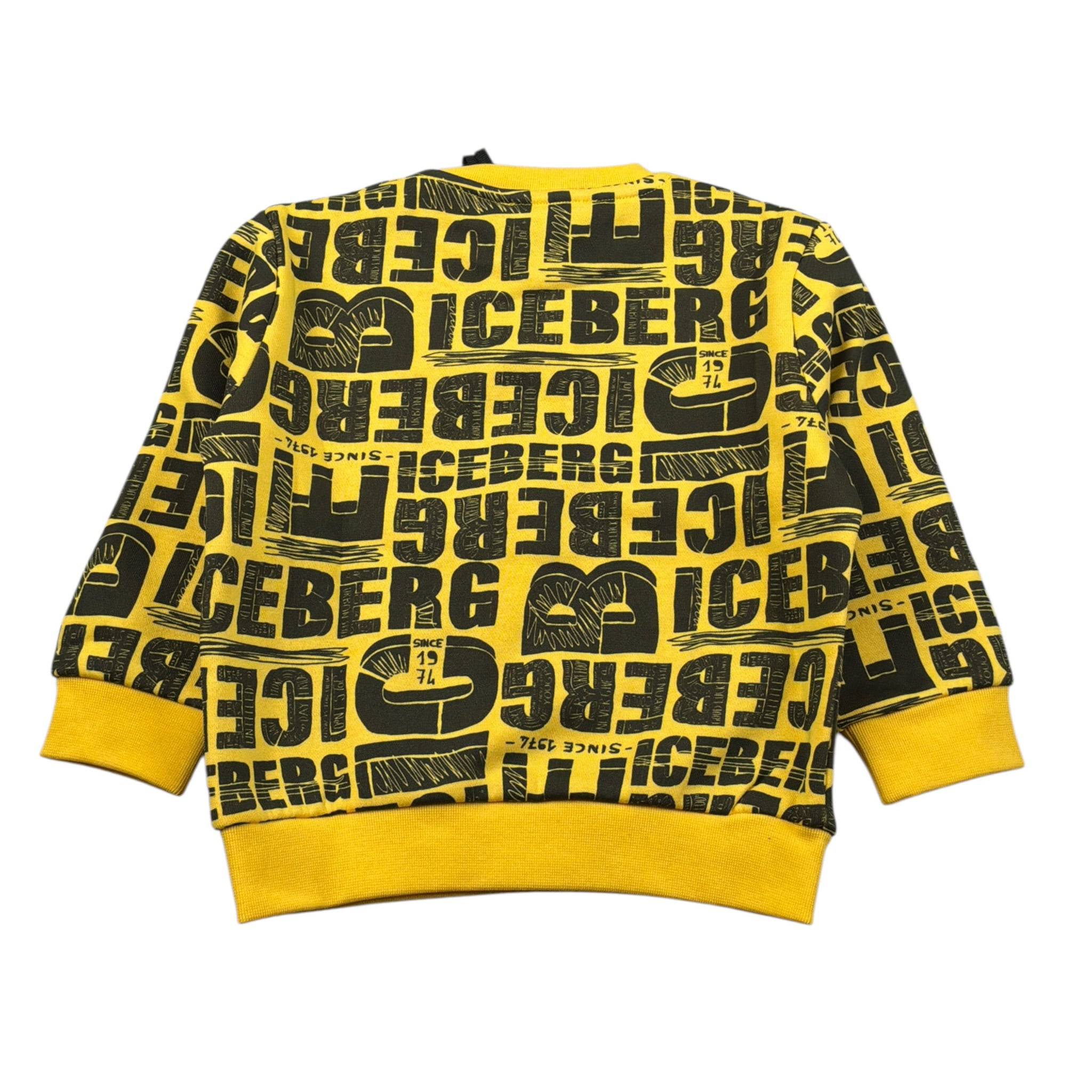 Iceberg Felpa Chiusa Girocollo tinta unita con Stampe Giallo per Neonato MFICE6331BNX GIALLO ICEBERG 