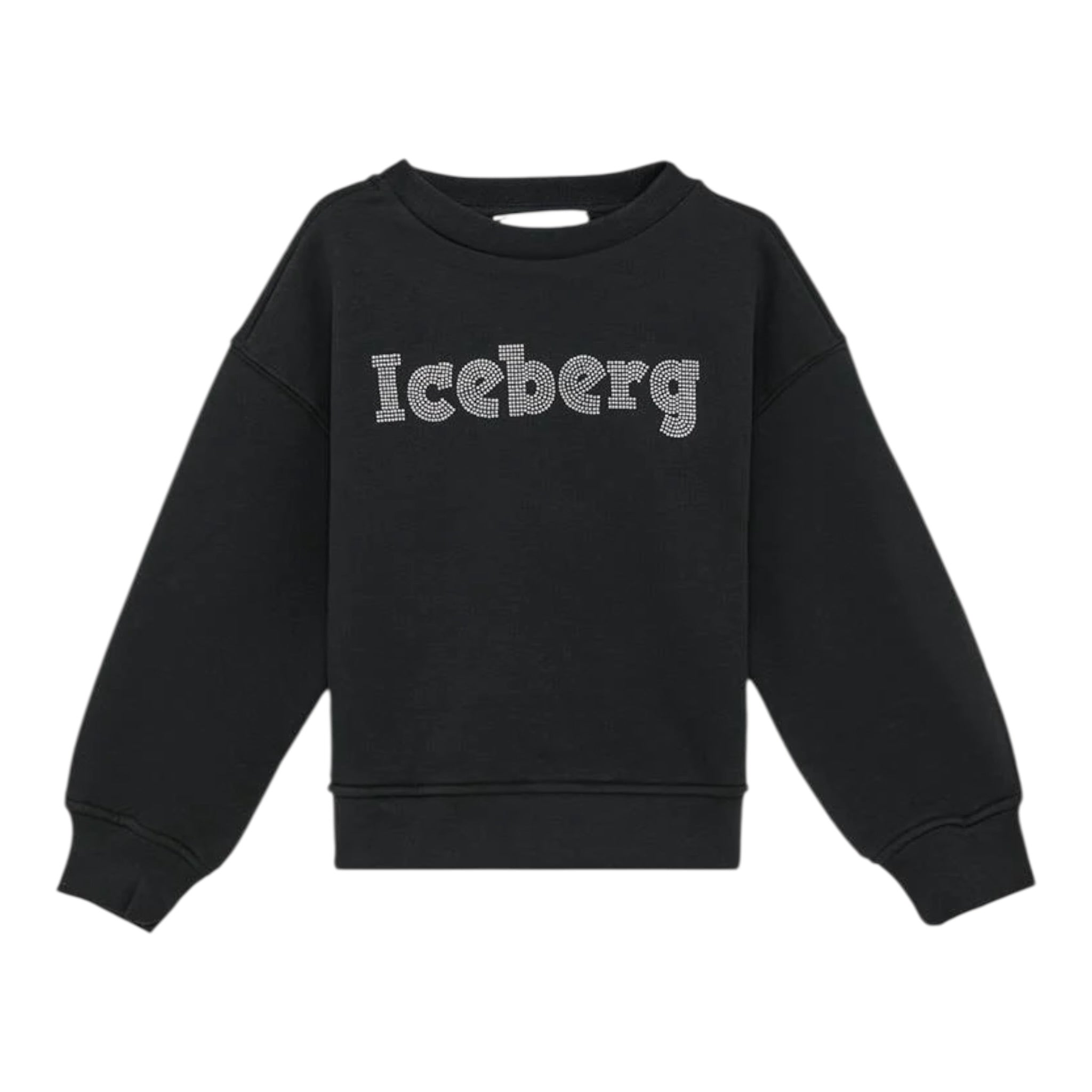 Iceberg Felpa tinta unita con Brillantini Nero per Bambina MFICE6353J NERO ICEBERG 