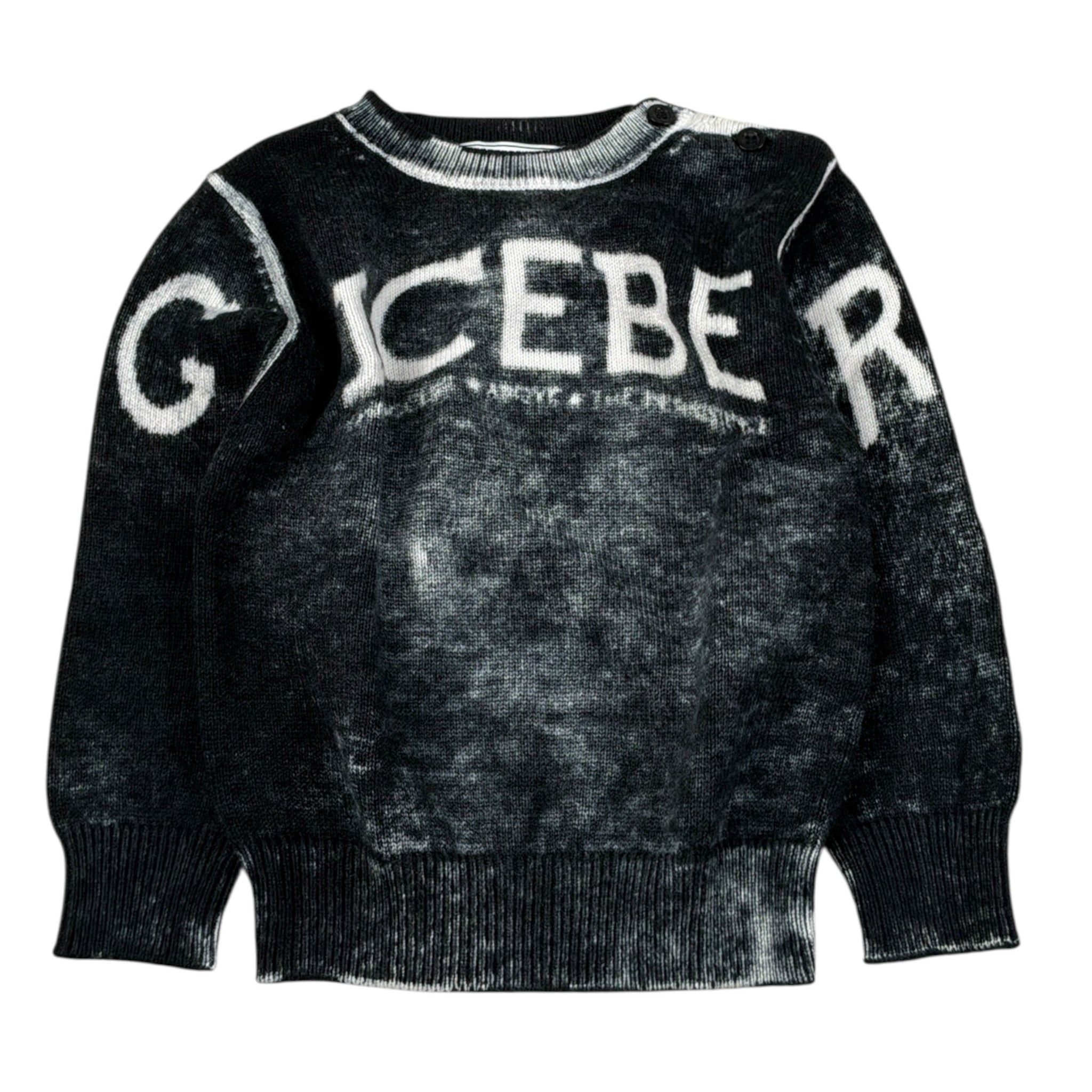 Iceberg Maglia tinta unita con Stampa Nero per Neonato MGICE6306BXX NERO ICEBERG 