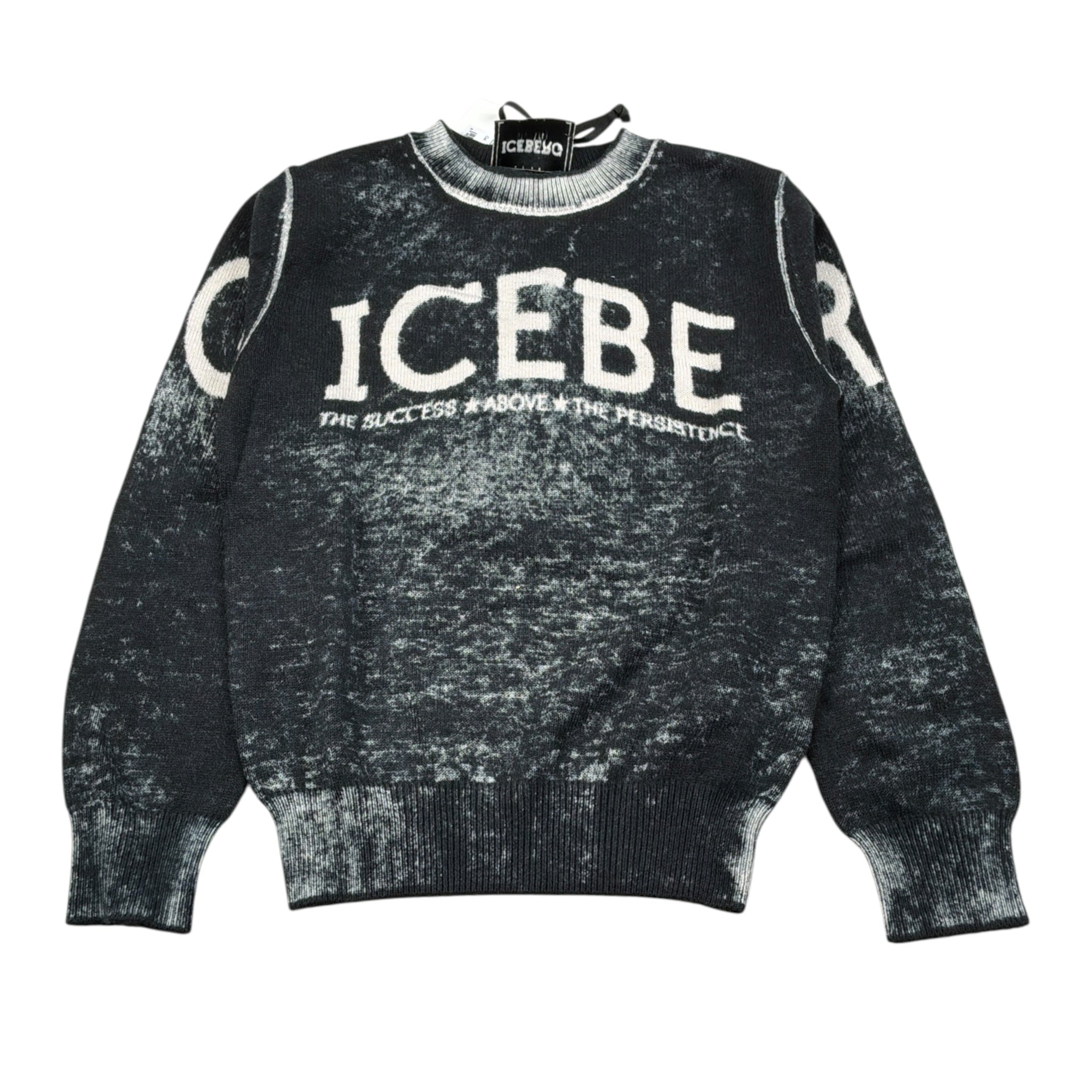 Iceberg Maglia Girocollo tinta unita con Logo Nero per Bambino MGICE6306J NERO ICEBERG 