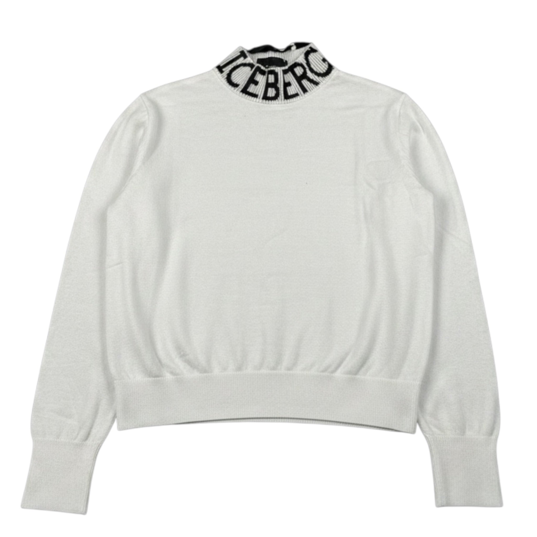Iceberg Maglia tinta unita Collo Alto con Stampa Bianco per Bambina MGICE6352JX BIANCO ICEBERG 