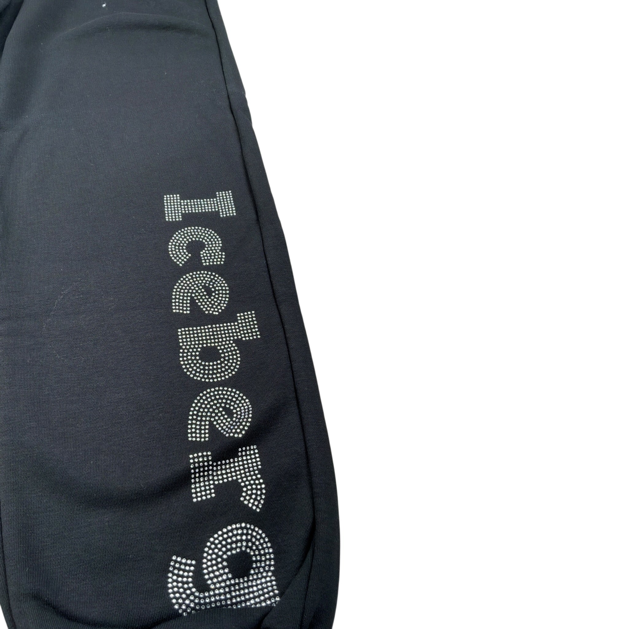 Iceberg Pantalone Tuta tinta unita con Logo Brillantinato Nero per Bambina PFICE6351J NERO ICEBERG 