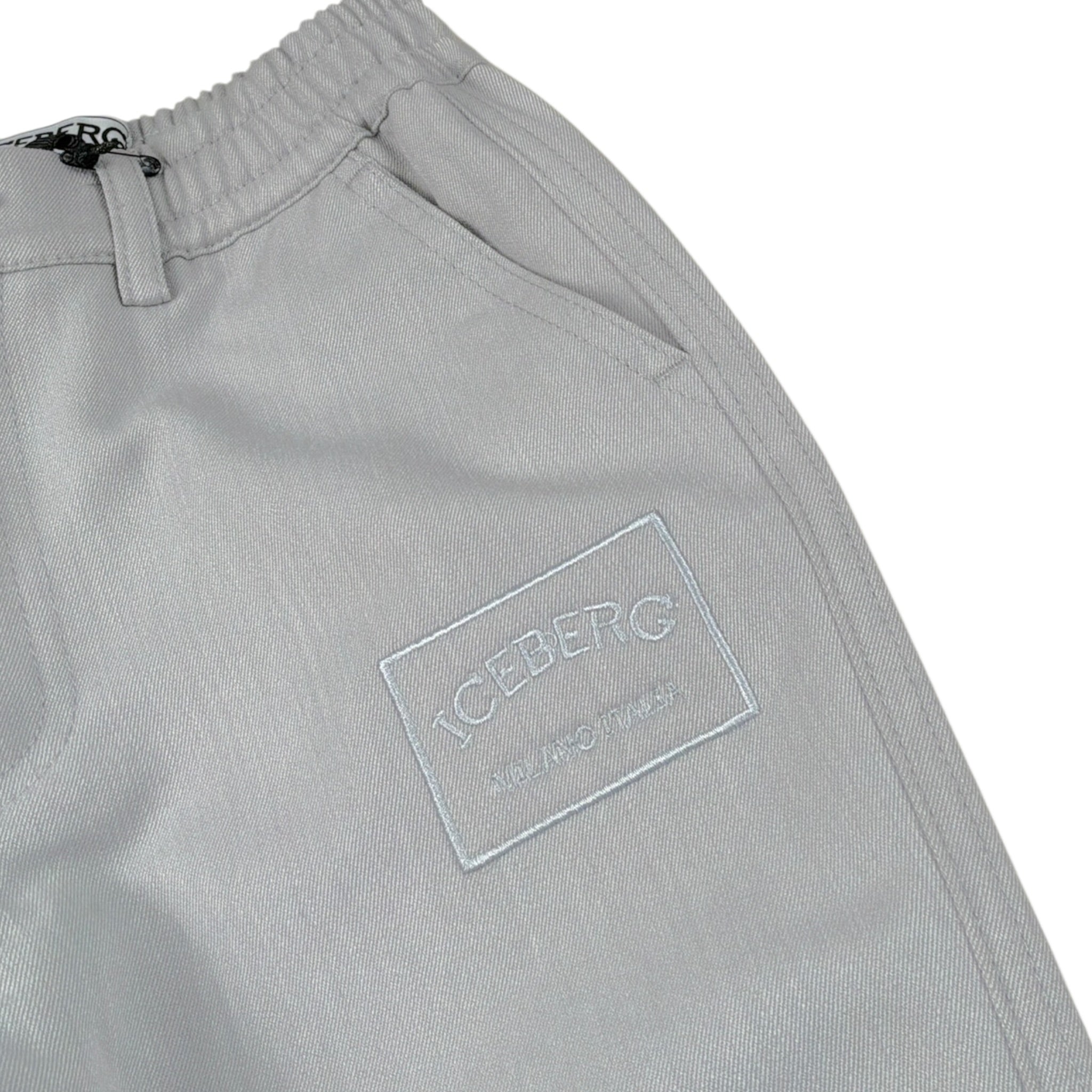 Iceberg Pantalone tinta unita con Elastico In Vita Grigio per Bambino PTICE6303B GRIGIO ICEBERG 