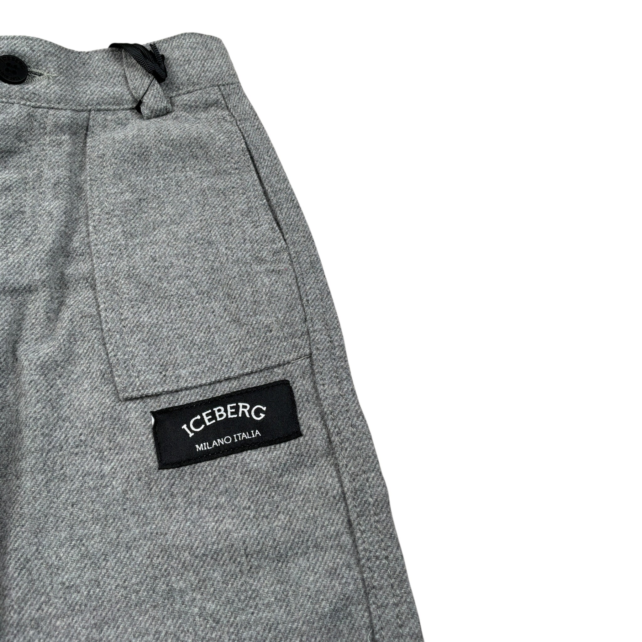 Iceberg Pantalone tinta unita con Girovita Regolabile Grigio per Neonato PTICE6307B GRIGIO ICEBERG 