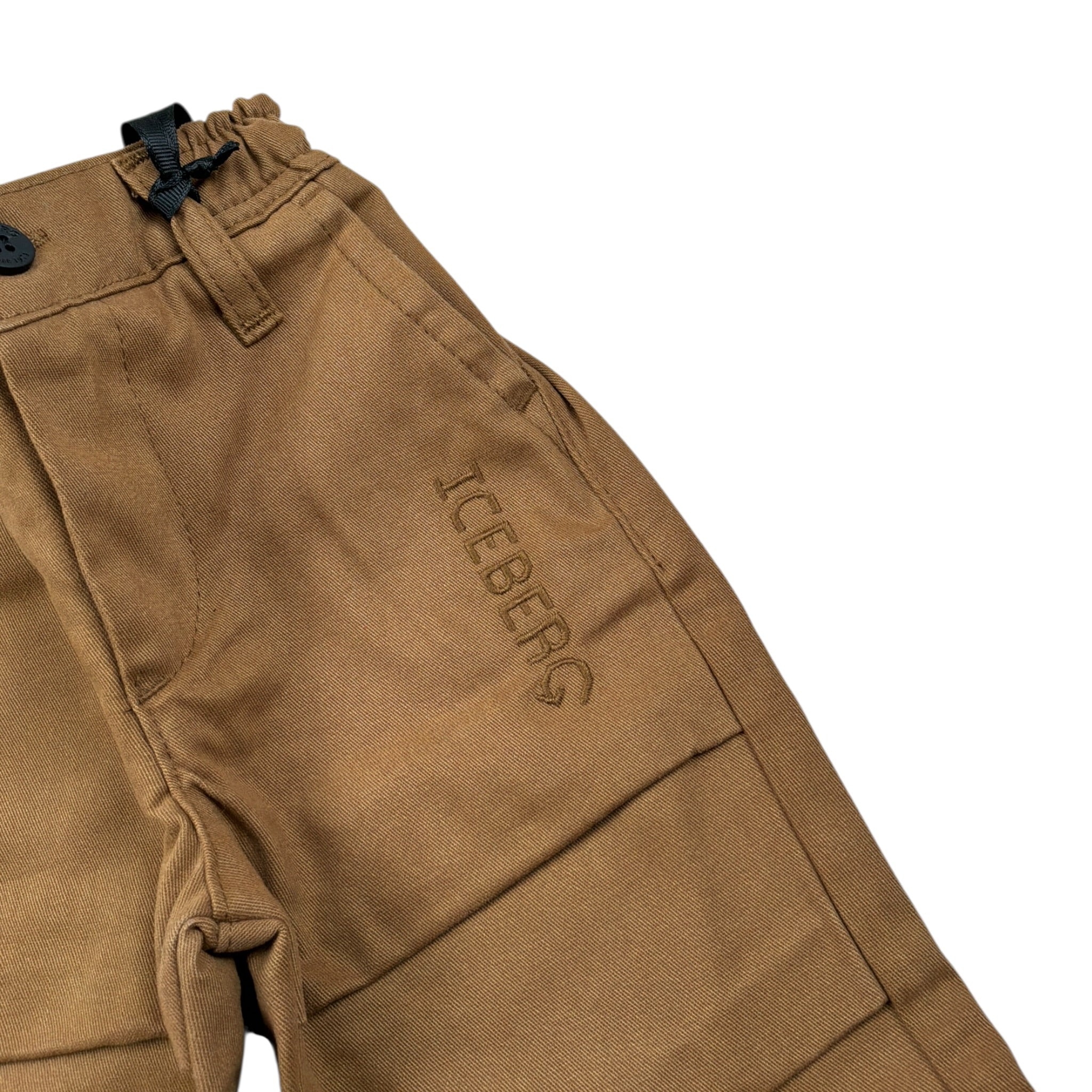 Iceberg Pantalone tinta unita con Elastico In Vita Cammello per Bambino PTICE6314BJ CAMMELLO ICEBERG 