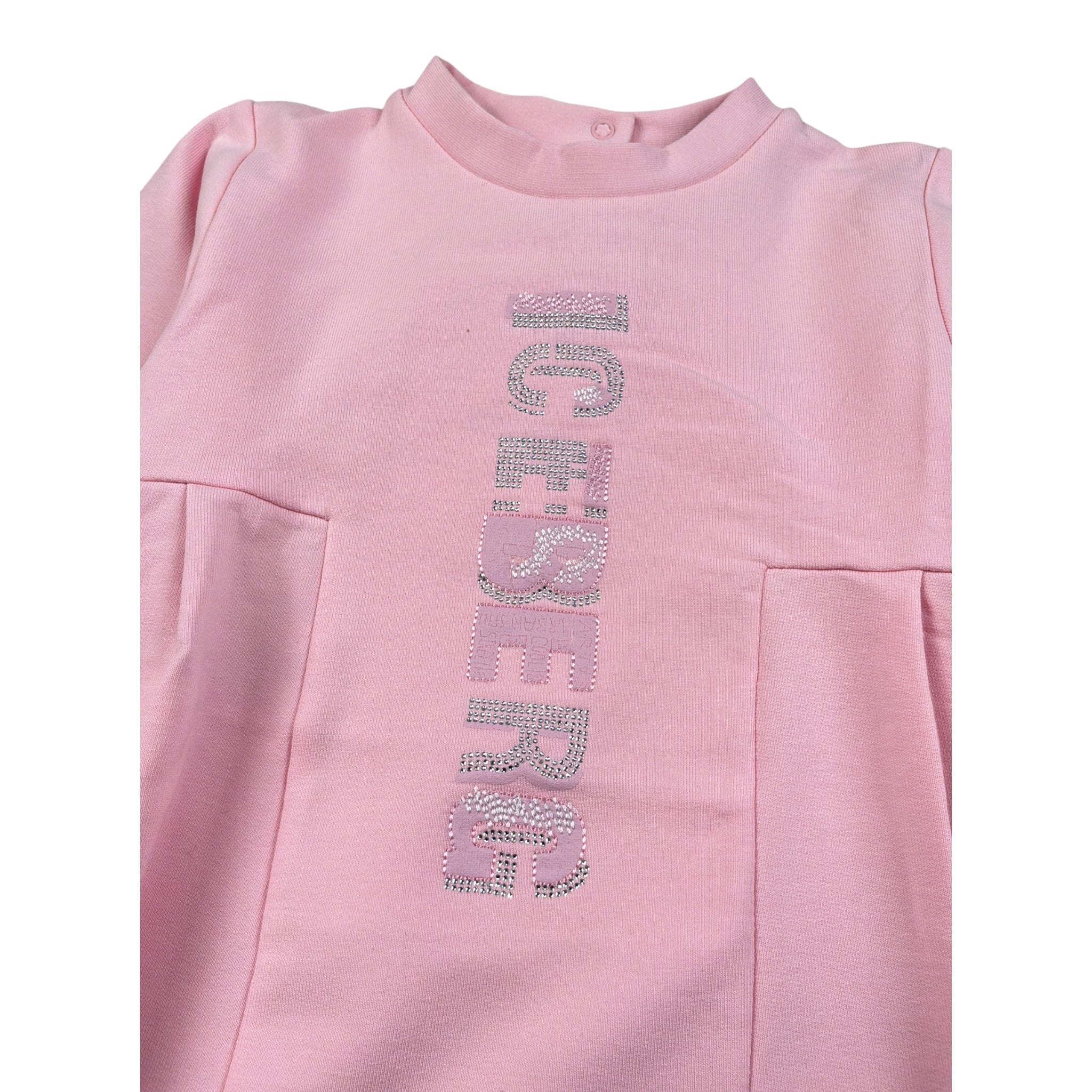 Iceberg Abito Manica Lunga Tinta Uita con Logo Rosa per Neonata VSICE6360BN ROSA ICEBERG 