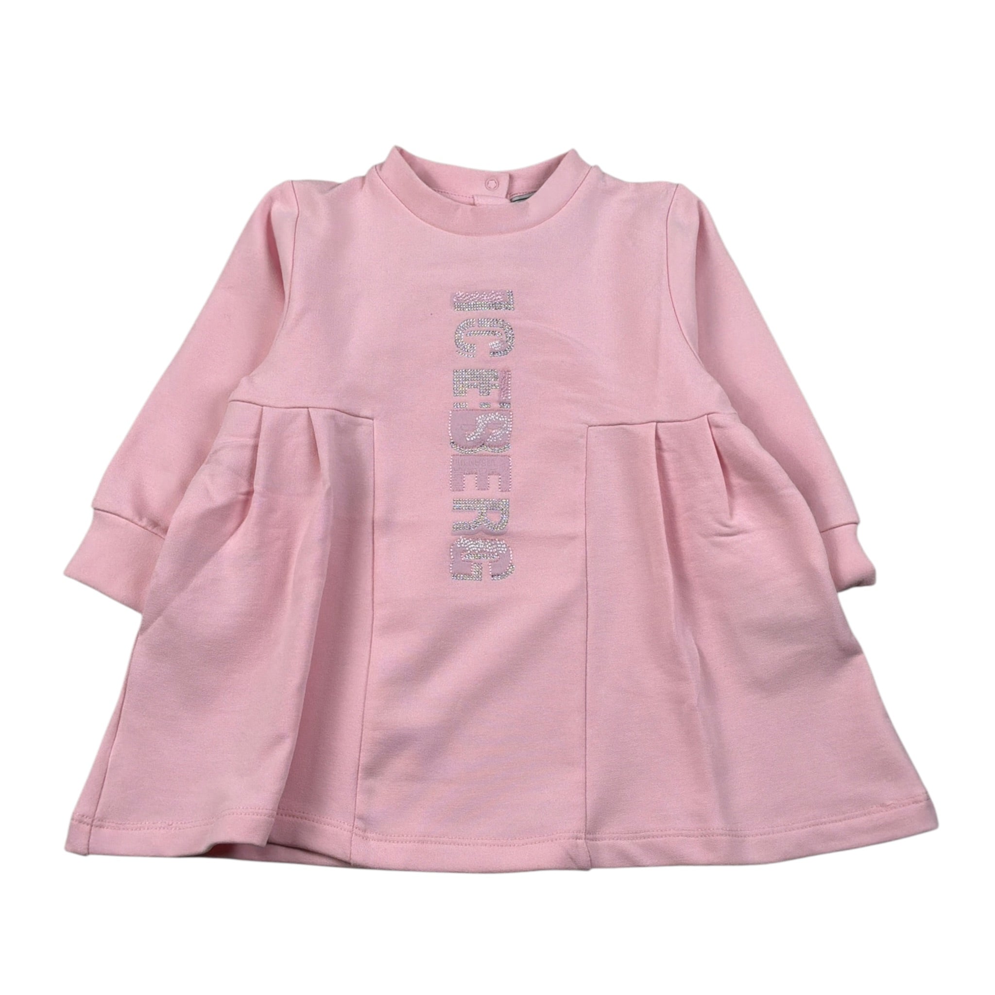 Iceberg Abito Manica Lunga Tinta Uita con Logo Rosa per Bambina VSICE6360B ROSA ICEBERG 