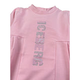 Iceberg Abito Manica Lunga Tinta Uita con Logo Rosa per Bambina VSICE6360B ROSA ICEBERG 