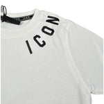 Icon T-Shirt Girocollo tinta unita con Stampe Logo Bianco per Bambino IBKS00735 BIANCO ICON 