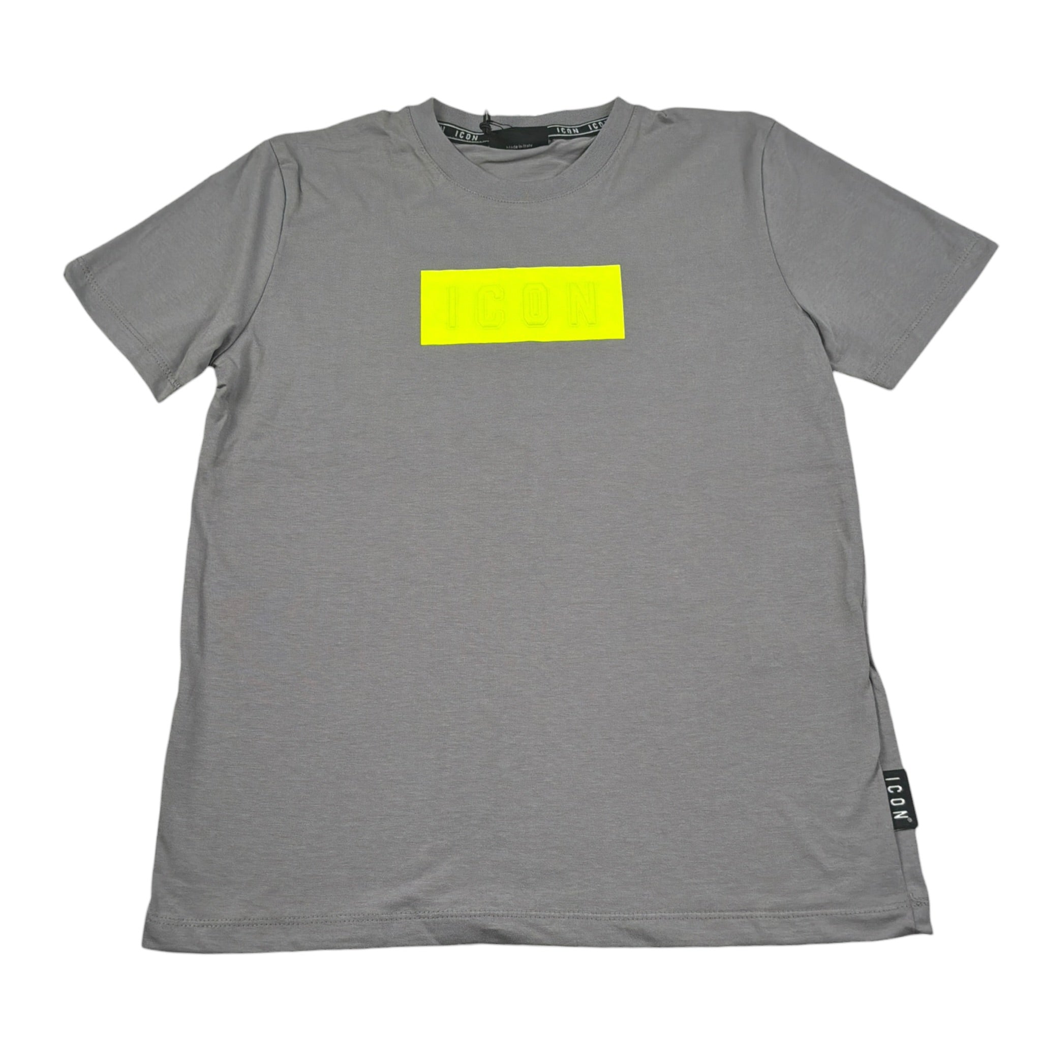 Icon T-Shirt Girocollo tinta unita con Stampe Logo Grigio per Bambino IBKS00832 GRIGIO ICON 