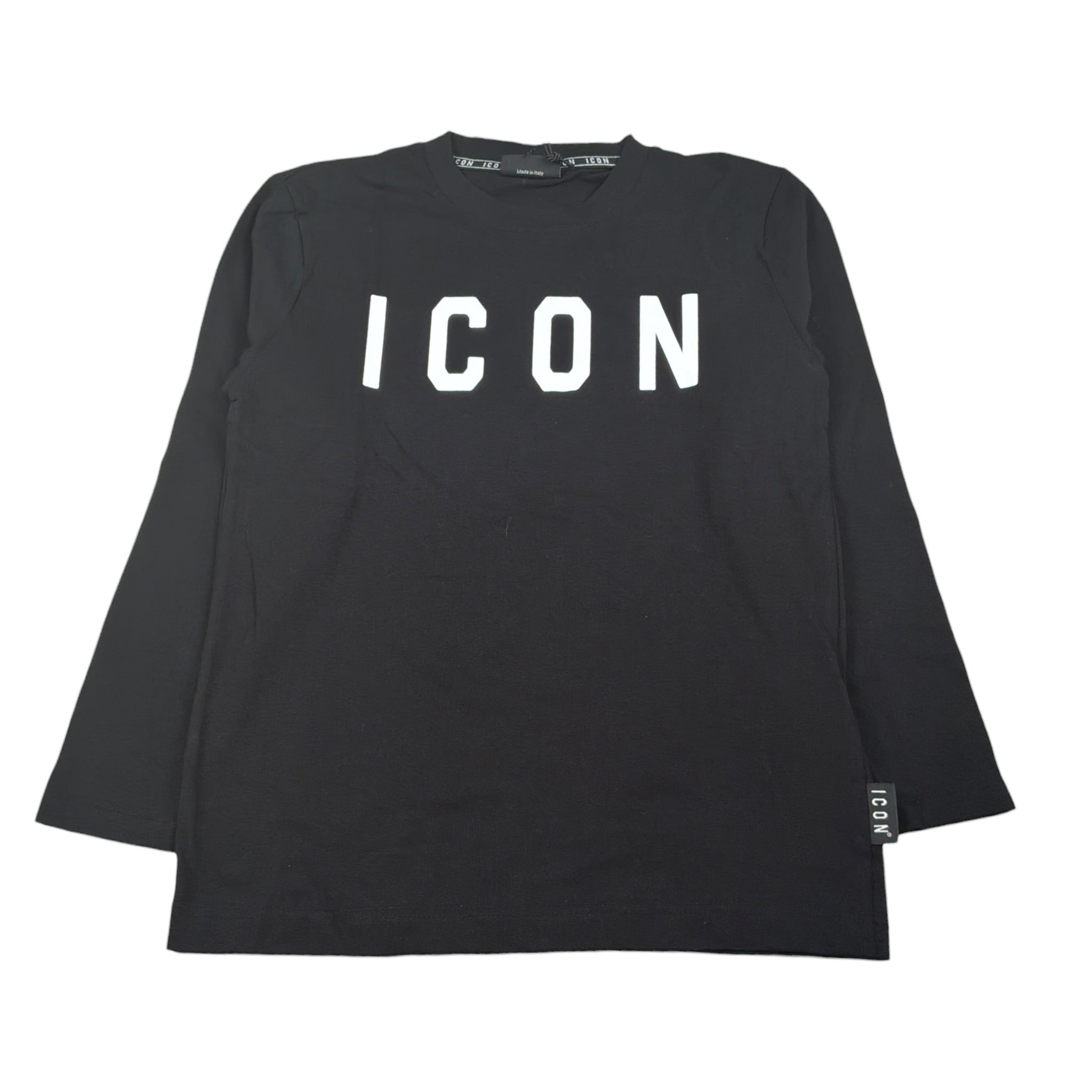 Icon Shirt Girocollo tinta unita con Logo Nero per Bambino IBKS00940 NERO ICON 