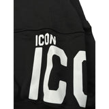 Icon Felpa con Cappuccio tinta unita con Logo Nero per Bambino IBSW00745 NERO ICON 