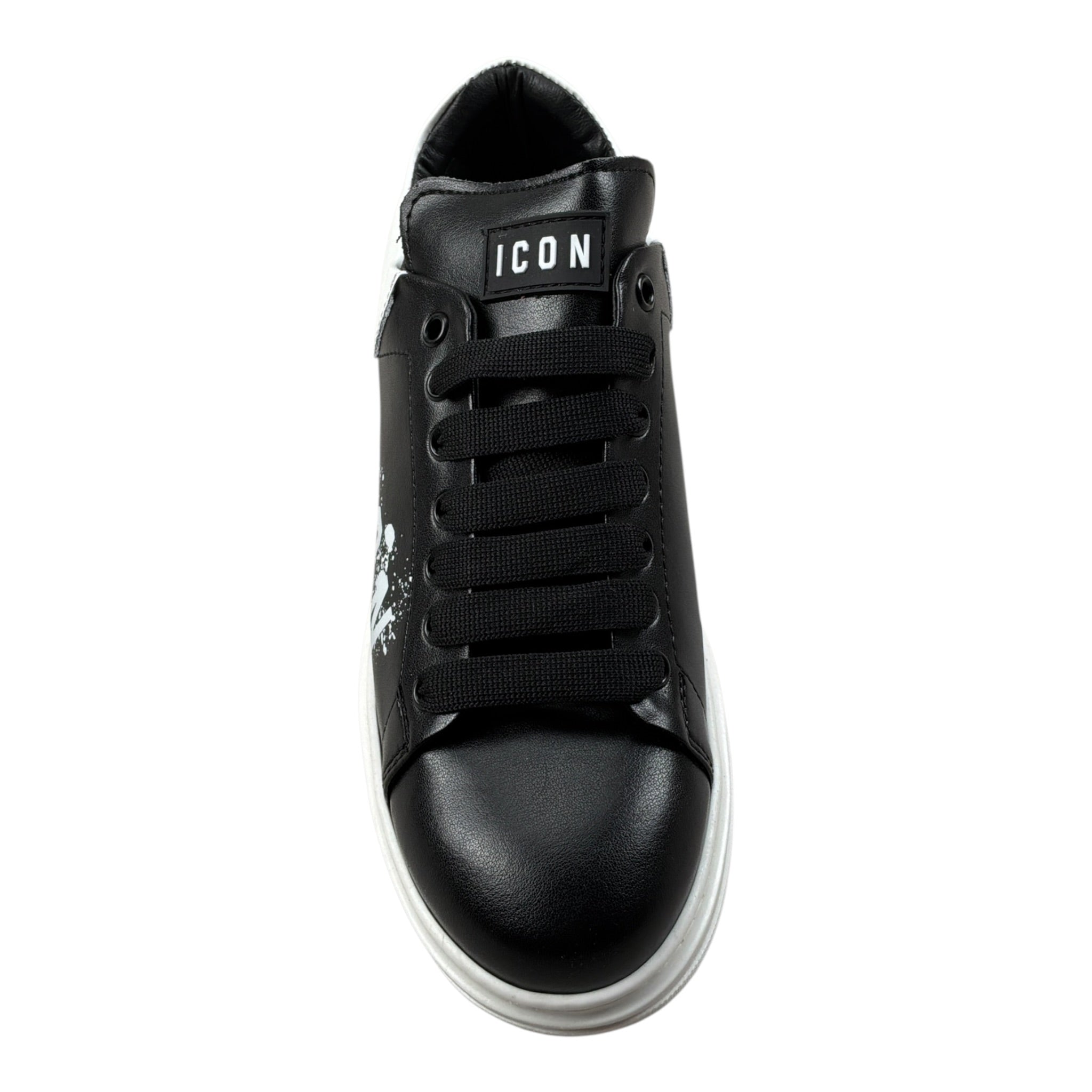 Icon Sneakers tinta unita con Stampa Nero per Bambino IC1004 NERO ICON 