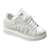 Icon Sneakers tinta unita con Stampa Bianco per Bambino IC1006 BIANCO ICON 