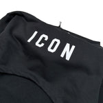 Icon Felpa tinta unita con Cappuccio E Stampa Nero per Bambina IGSW00536 NERO ICON 