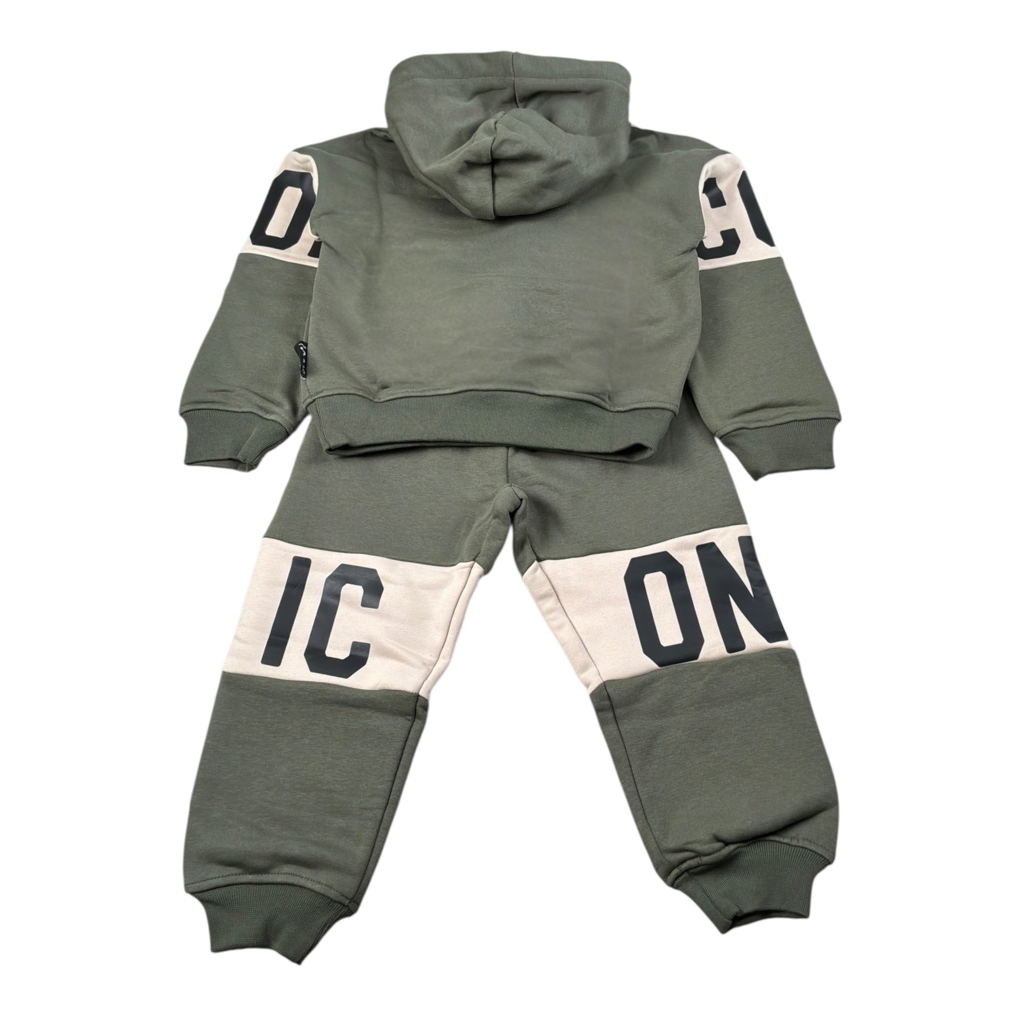 Icon Completo 2 Pezzi Felpa-Pantalone tinta unita Verde per Neonato INBFS00877 VERDE ICON 