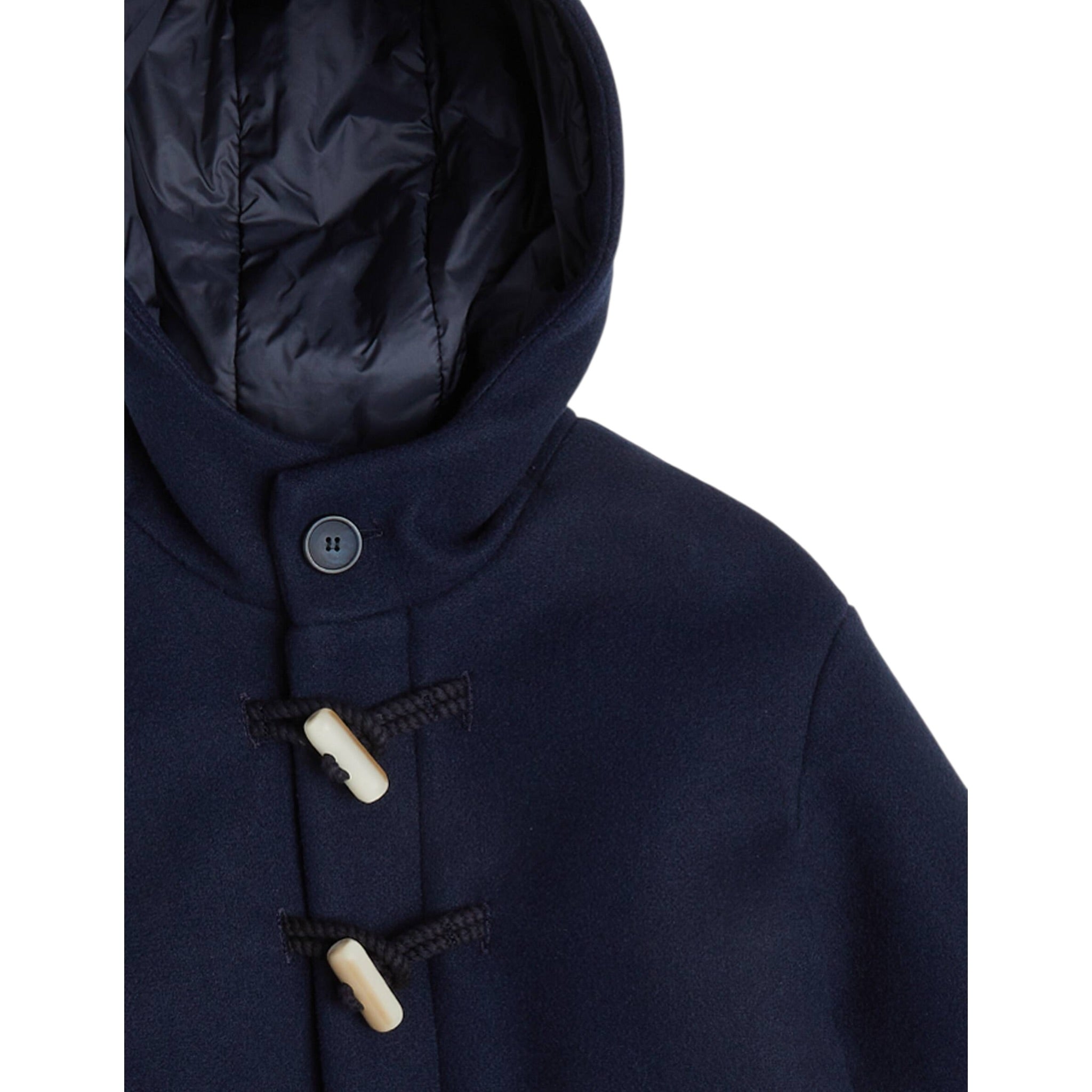 Il Gufo Cappotto tinta unita con Cappuccio Blu per Bambino A23GP309M0138 BLU IL GUFO 