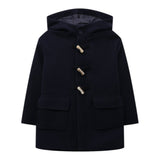Il Gufo Cappotto tinta unita con Cappuccio Blu per Bambino A23GP309M138 BLU IL GUFO 