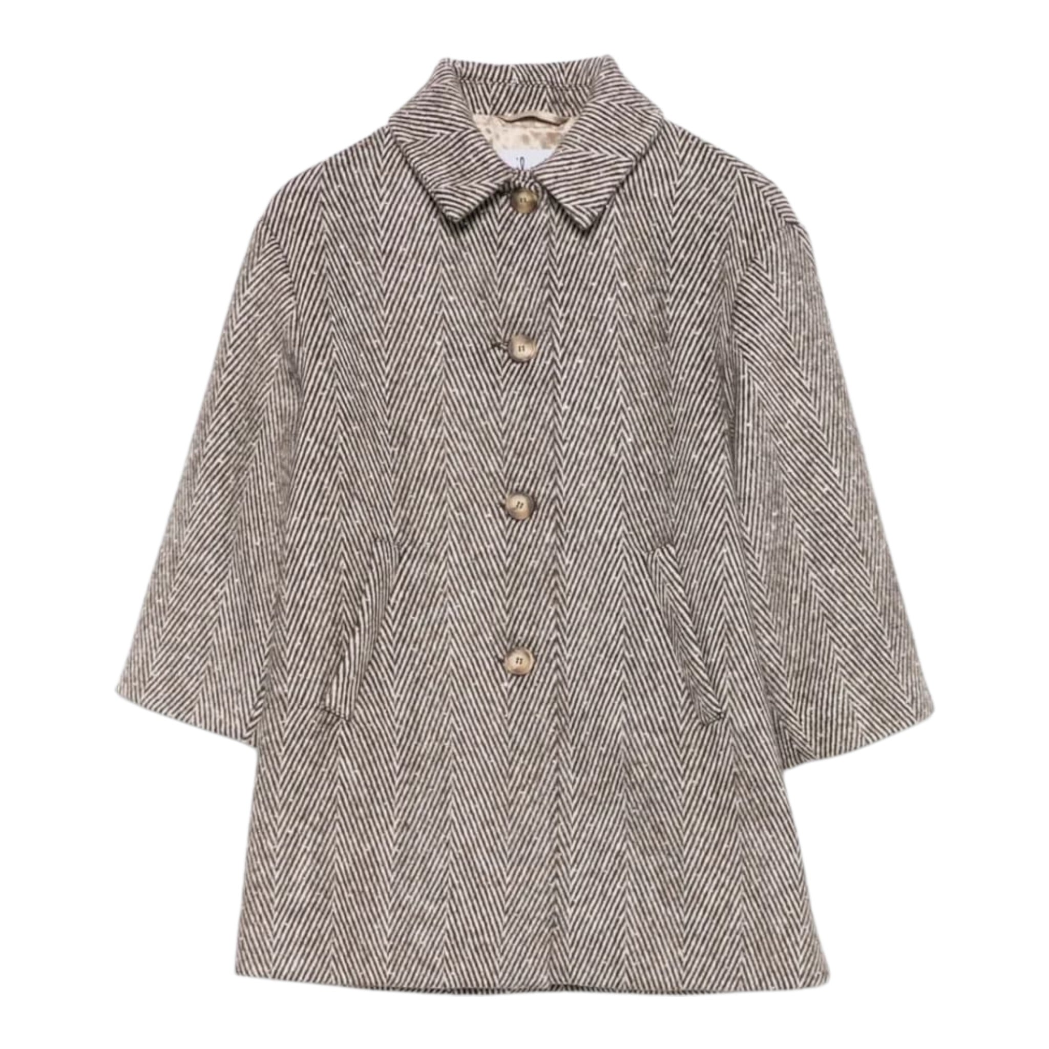 Il Gufo Cappotto tinta unita con Bottoni Bianco per Bambina A25GGP0010W5017 BIANCO IL GUFO 
