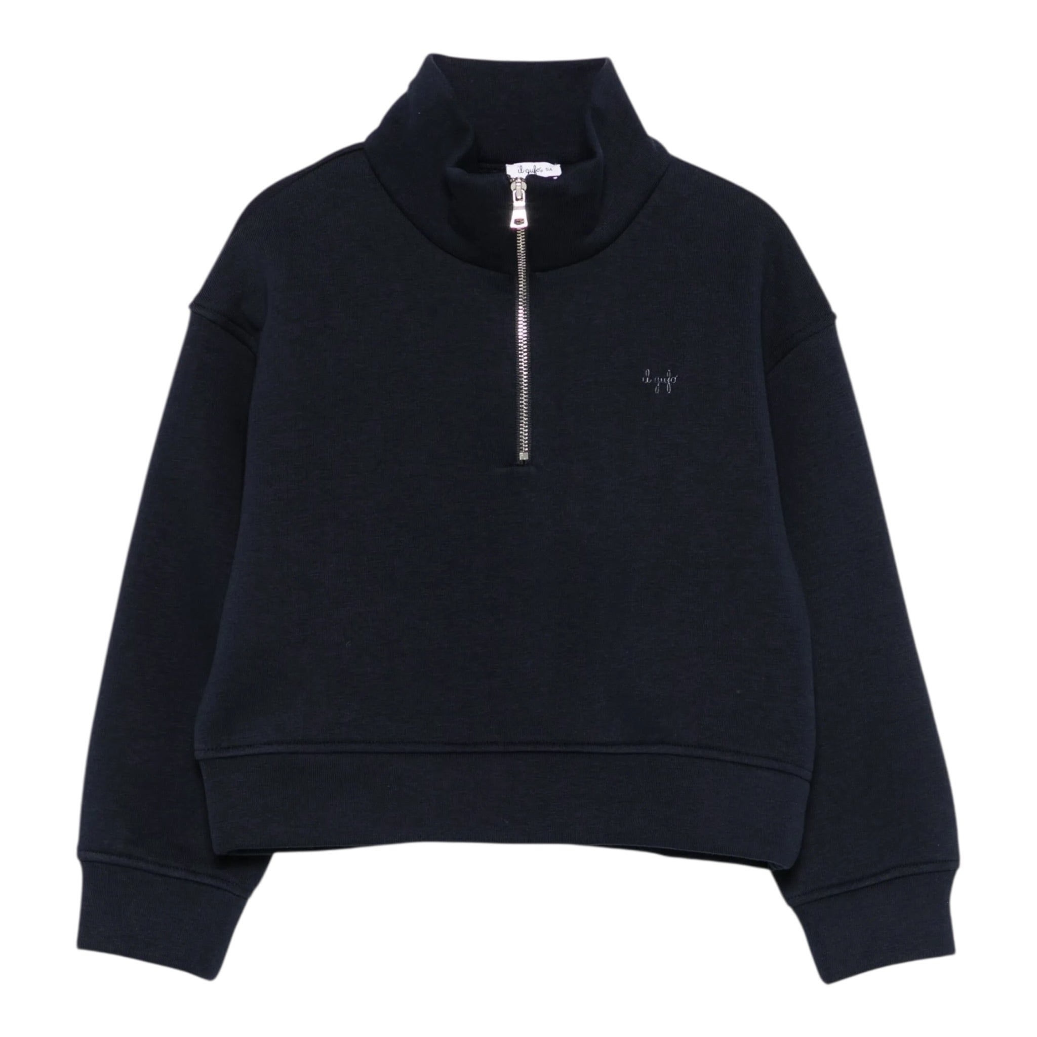 Il Gufo Felpa tinta unita con Zip Blu per Bambino A25GMF0005M0154J BLU IL GUFO 