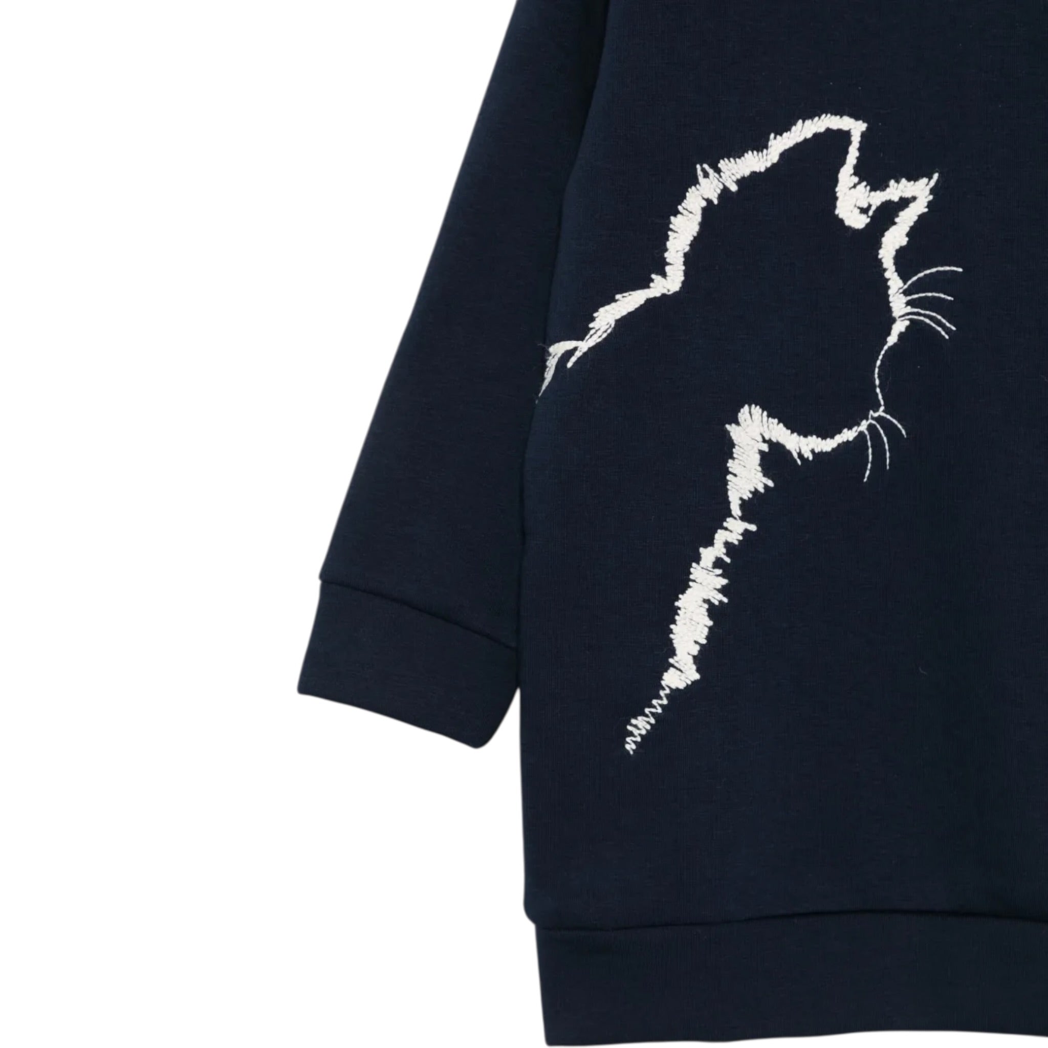 Il Gufo Abito Manica Lunga tinta unita con Ricamo Blu per Bambina A25GVL0005M0154J BLU IL GUFO 