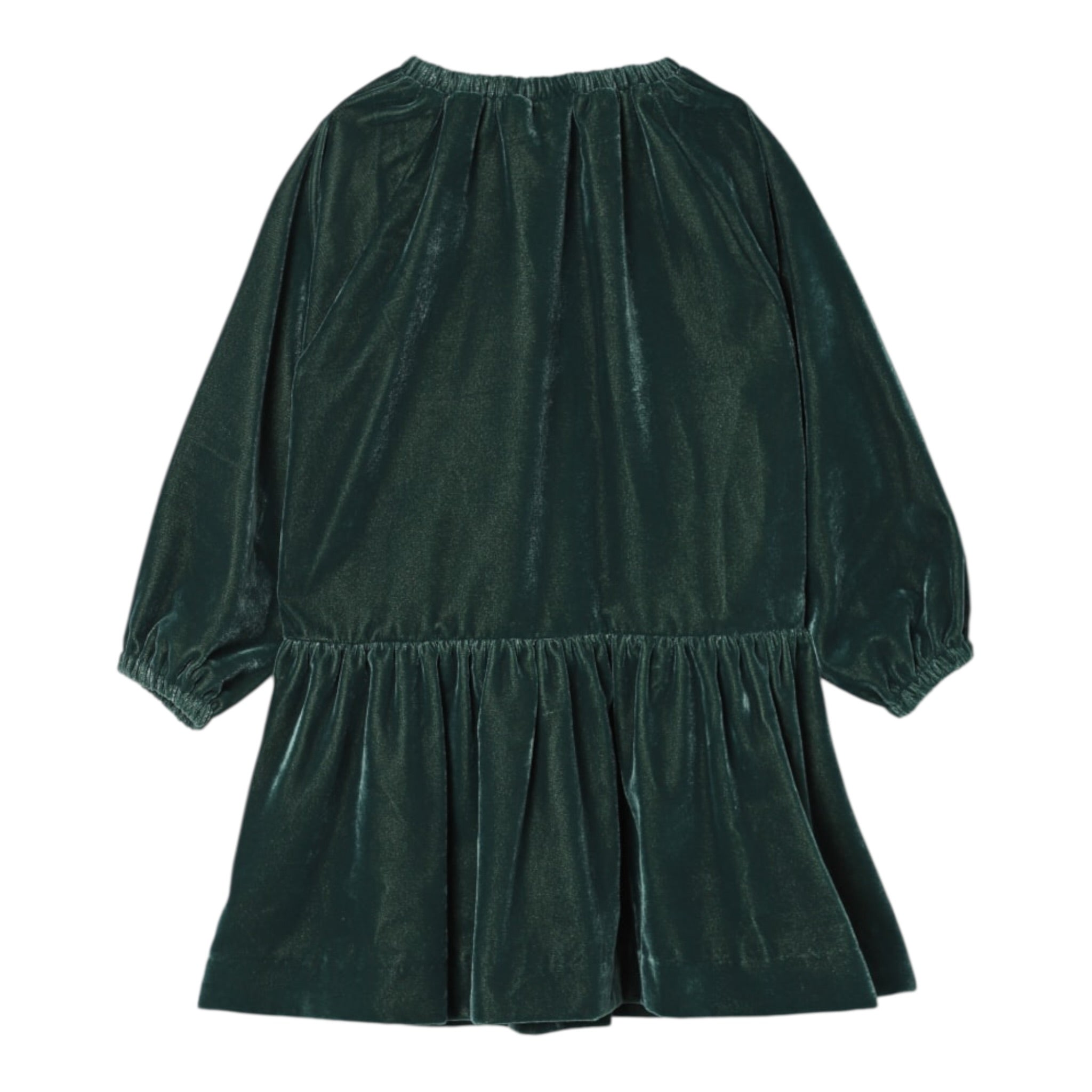 Il Gufo Abito Manica Lunga tinta unita In Velluto Verde per Bambina A25GVL0011V0017 VERDE IL GUFO 