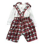 Isabel & Martinez Completo 2Pa Camicia-Salopette con Fantasia Scozzese Bianco/Rosso per Neonato 008135 BIANCO/ROSSO ISABEL & MARTINEZ 