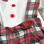 Isabel & Martinez Completo 2Pa Camicia-Salopette con Fantasia Scozzese Bianco/Rosso per Neonato 008135 BIANCO/ROSSO ISABEL & MARTINEZ 