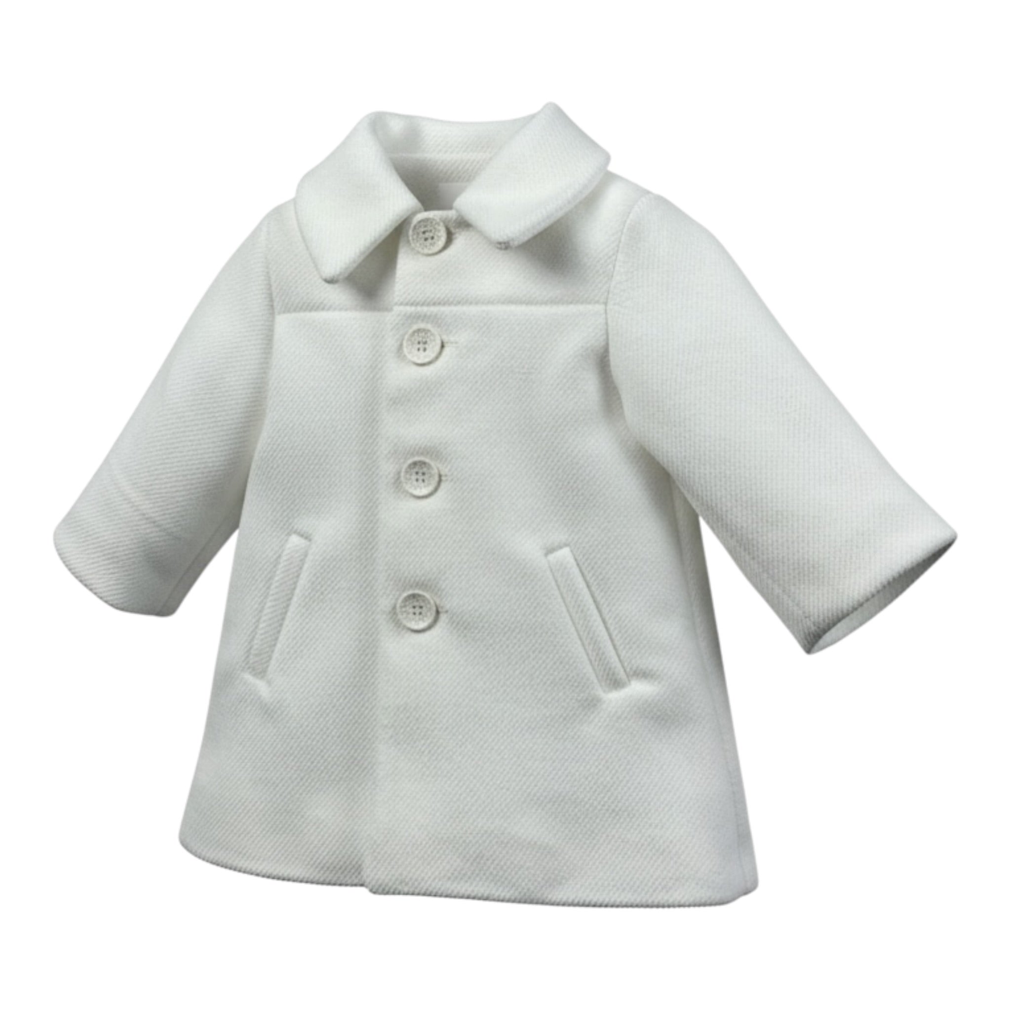Isabel & Martinez Cappotto tinta unita con Bottoni Bianco per Neonata IM24A278 BIANCO ISABEL & MARTINEZ 
