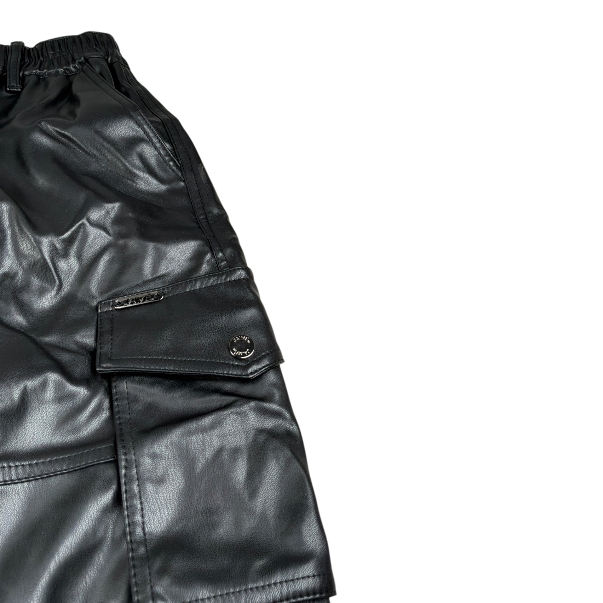 J'Aime' Pantalone Ecopelle tinta unita con Elastico Nero per Bambina 5353G NERO J'AIME' 