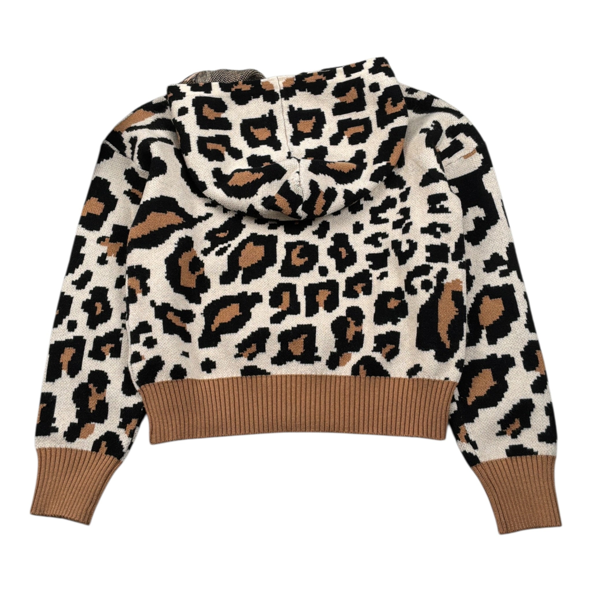 J'Aime' Maglia tinta unita con Fantasia Maculata E Cappuccio Beige per Bambina 5378G BEIGE J'AIME' 