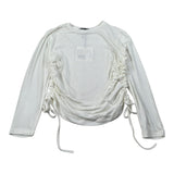 Janice Maglia tinta unita con Arriccio Bianco per Bambina JN880R BIANCO JANICE 