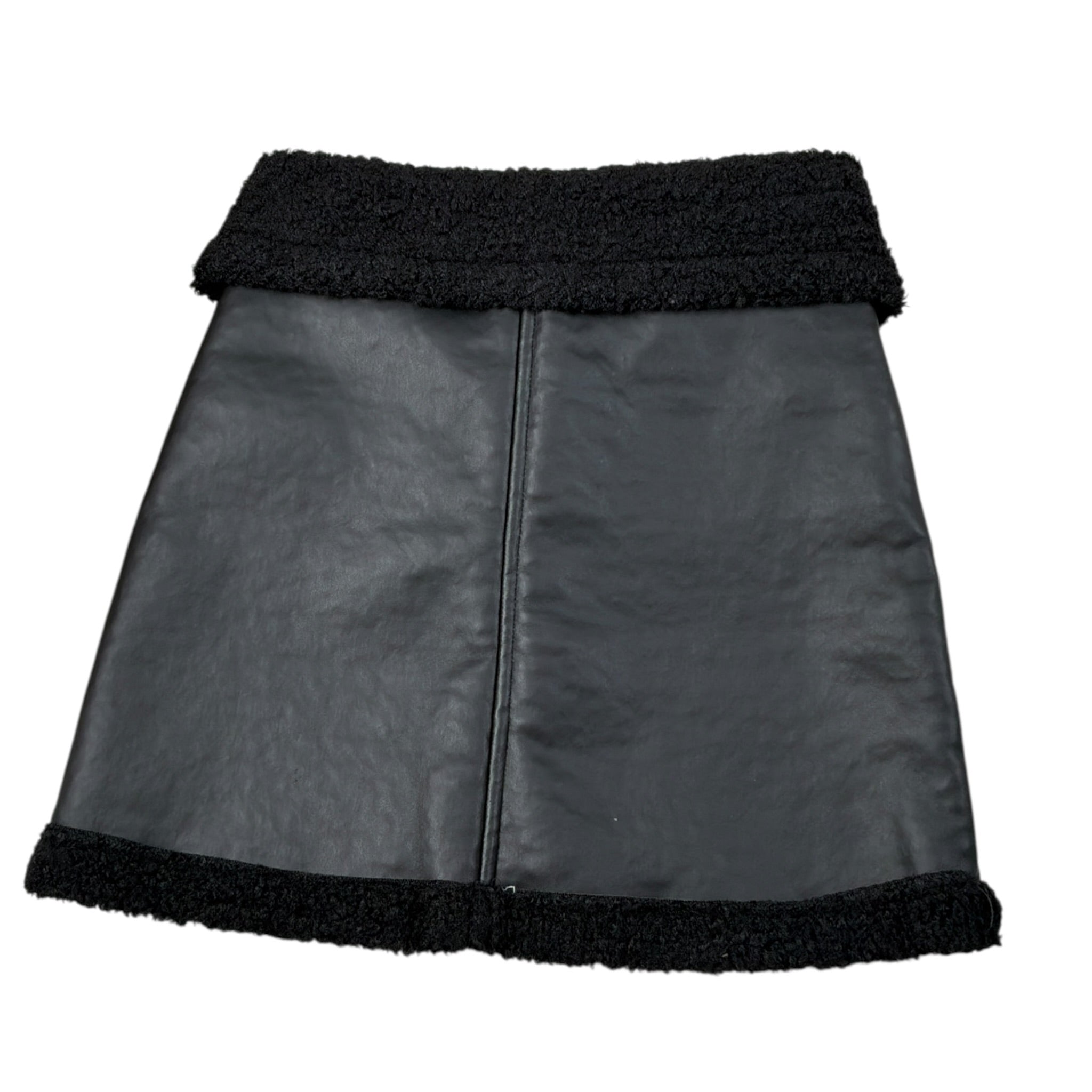 Janice Gonna Ecopelle tinta unita con Pelliccia Nero per Bambina JN895R NERO JANICE 