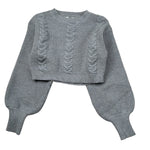 Janice Maglia tinta unita con Manica Ballon Grigio per Bambina JN936B GRIGIO JANICE 
